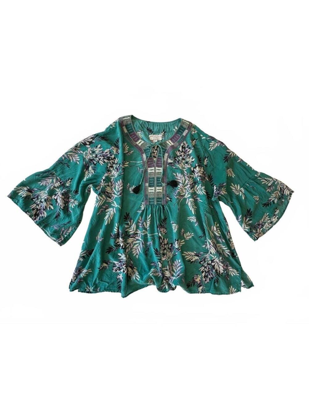 Johnny Was Workshop gorgeous embroidered silk tunic XXL